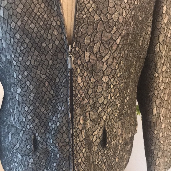 Alfred Dunner Metallic Reptile Jacket - Picture 5 of 7